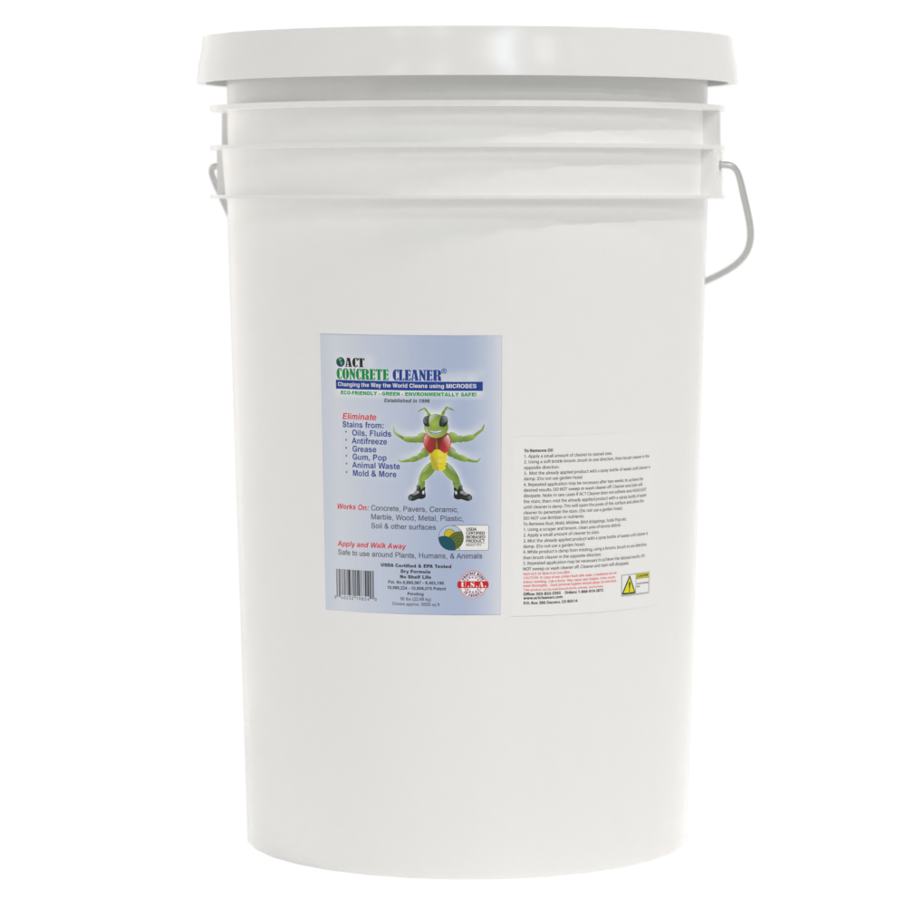 ACT Concrete Cleaner – Eco-Friendly Dry Powder Oil Stain Remover for Driveways, Sidewalks, Garages & Commercial Use | HOA Approved | Bioremediation Formula | Safe around Pets