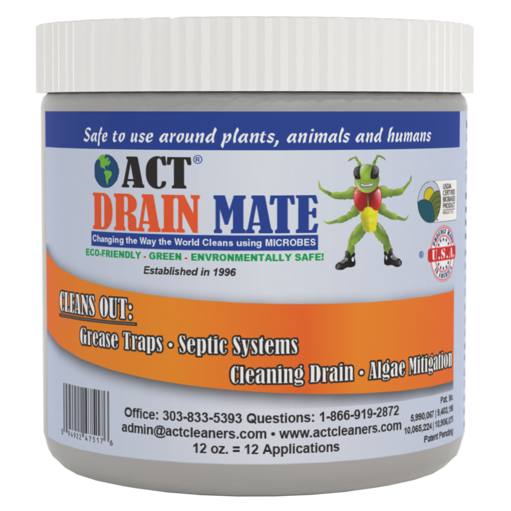 ACT Drain Mate - Eco-Friendly Drain Cleaner | Eliminate Clogs, Odors, and Buildup | Advanced Bio-Remediation Formula | Gentle on Old Pipes | Safe Around Pets