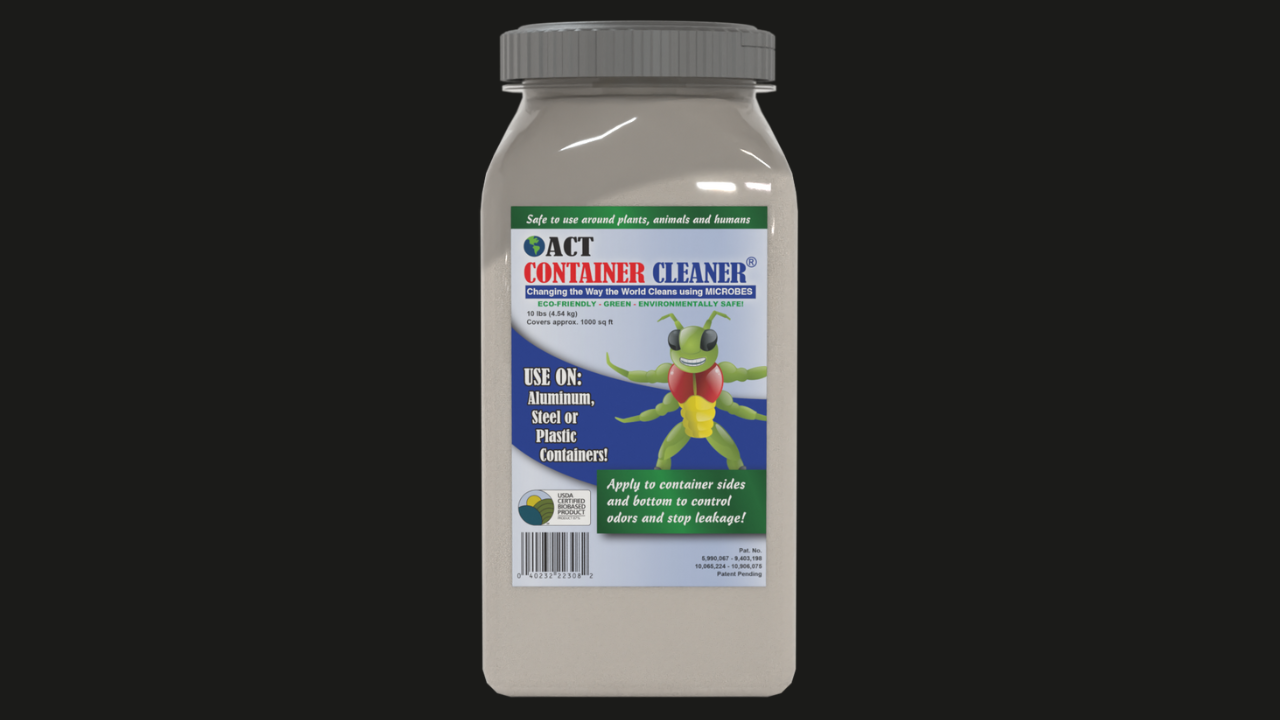 ACT Trash Deodorizer Eco-Friendly Odor Eliminator for Garage/Outdoor Trash Bins | Fast-Acting, Long-Lasting Freshness | Controls Sludge | Safe around Pets | Dry Powder